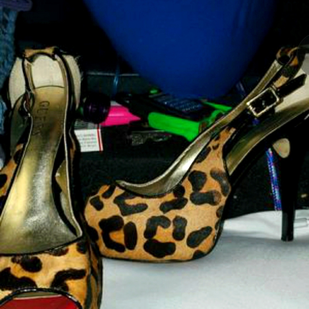 Leporad print Guess high heels